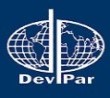 DevPar logo which is a 
world globe divided in two. One half is part of a D, the other half is part of a P.